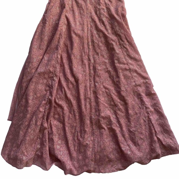 Ridhi Mehra Indya Dress Women's Small Rose Pink Patterned Short Sleeve - Picture 12 of 16